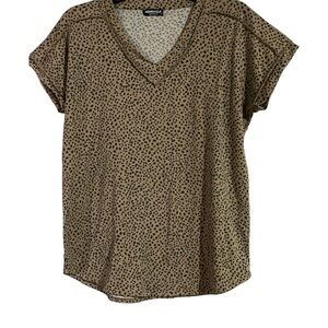 Chic Tan | Black Spotted Blouse